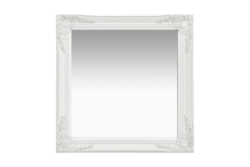 Veggspeil barokkstil 60x60 cm hvit - Gangspeil - Veggspeil