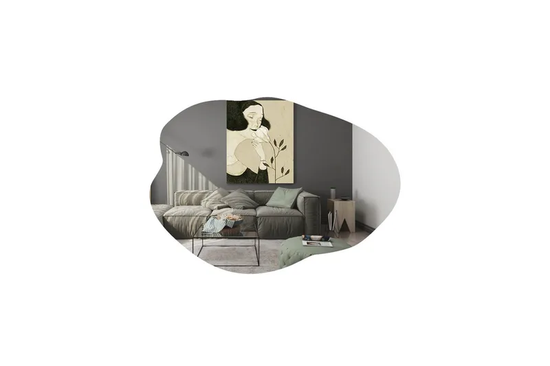 Besso Speil 60 cm Asymmetrisk - Svart - Interiør - Speil - Veggspeil