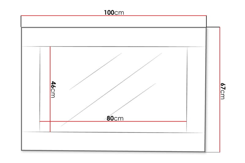 Cezar Spegel 100x2x44 cm Ek - Interiør - Speil - Veggspeil