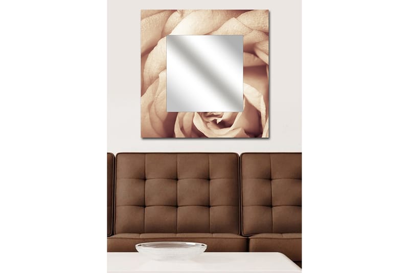 Dekorativt speil Krasnaja 50x50 cm Blomster - Plexiglass / flerfarget - Gangspeil - Veggspeil