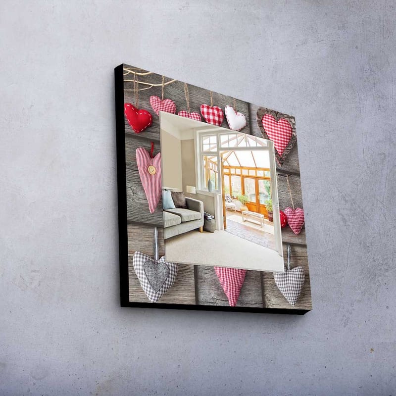 Dekorspeil 50x50 cm - Flerfarget - Interiør - Speil - Veggspeil