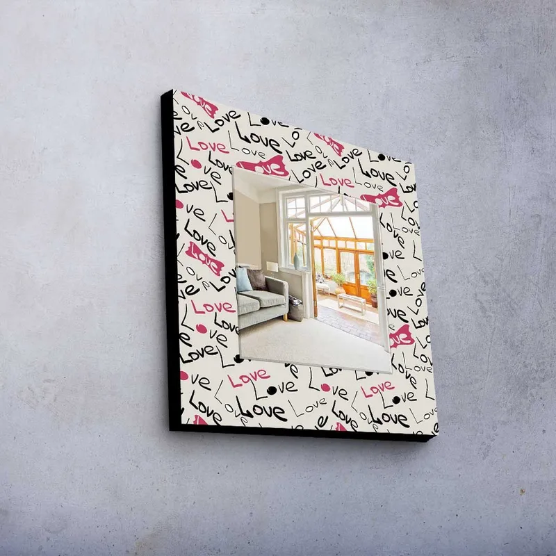 Dekorspeil 50x50 cm - Flerfarget - Interiør - Speil - Veggspeil