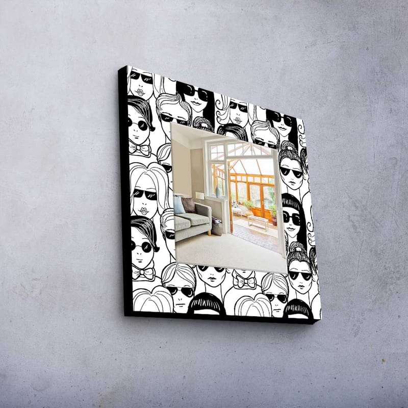 Dekorspeil 50x50 cm - Flerfarget - Interiør - Speil - Veggspeil