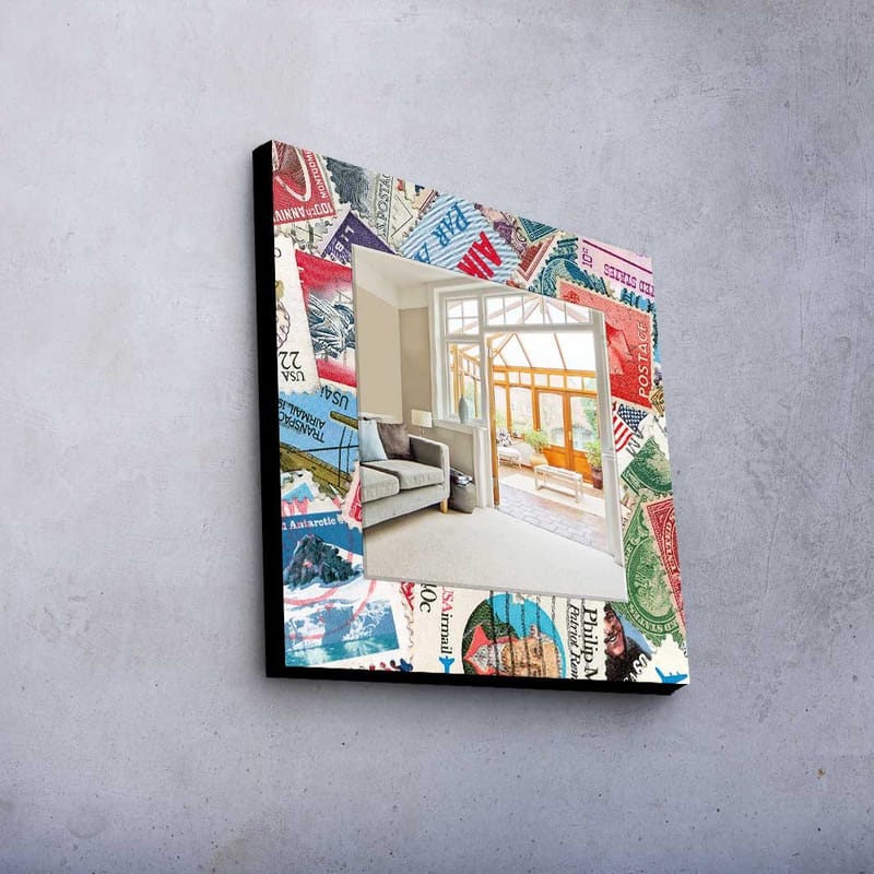 Dekorspeil 50x50 cm - Flerfarget - Interiør - Speil - Veggspeil