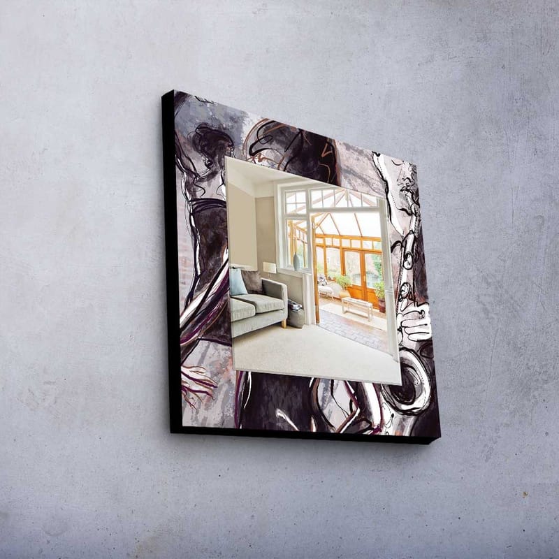 Dekorspeil 50x50 cm - Flerfarget - Interiør - Speil - Veggspeil