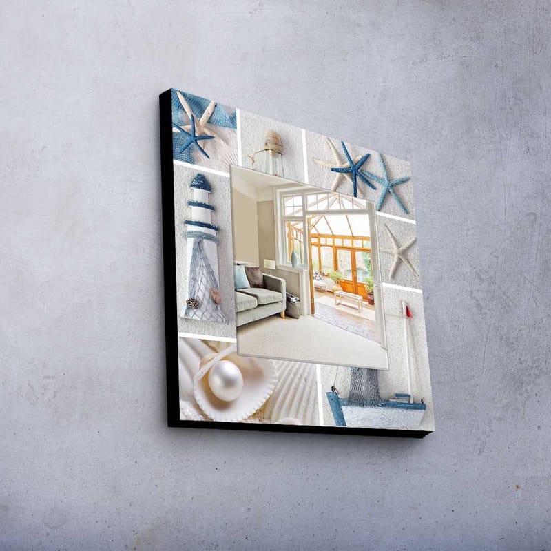 Dekorspeil 50x50 cm - Flerfarget - Interiør - Speil - Veggspeil