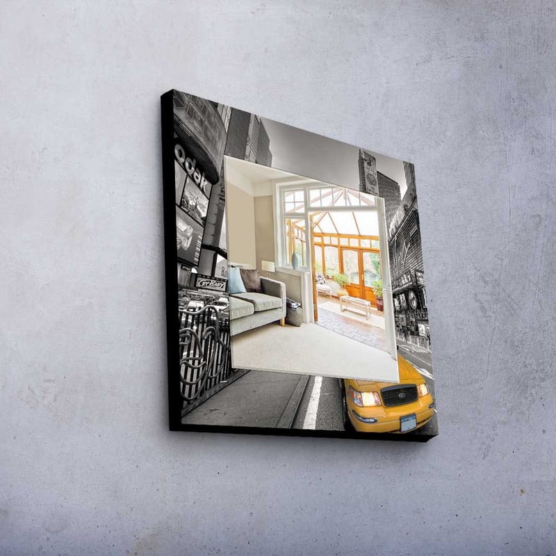 Dekorspeil 50x50 cm - Flerfarget - Interiør - Speil - Veggspeil