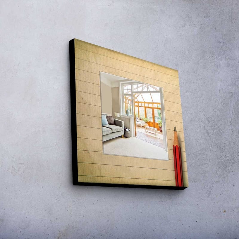 Dekorspeil 50x50 cm - Flerfarget - Interiør - Speil - Veggspeil