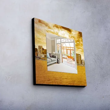 Dekorspeil 50x50 cm - Flerfarget - Interiør - Speil - Veggspeil