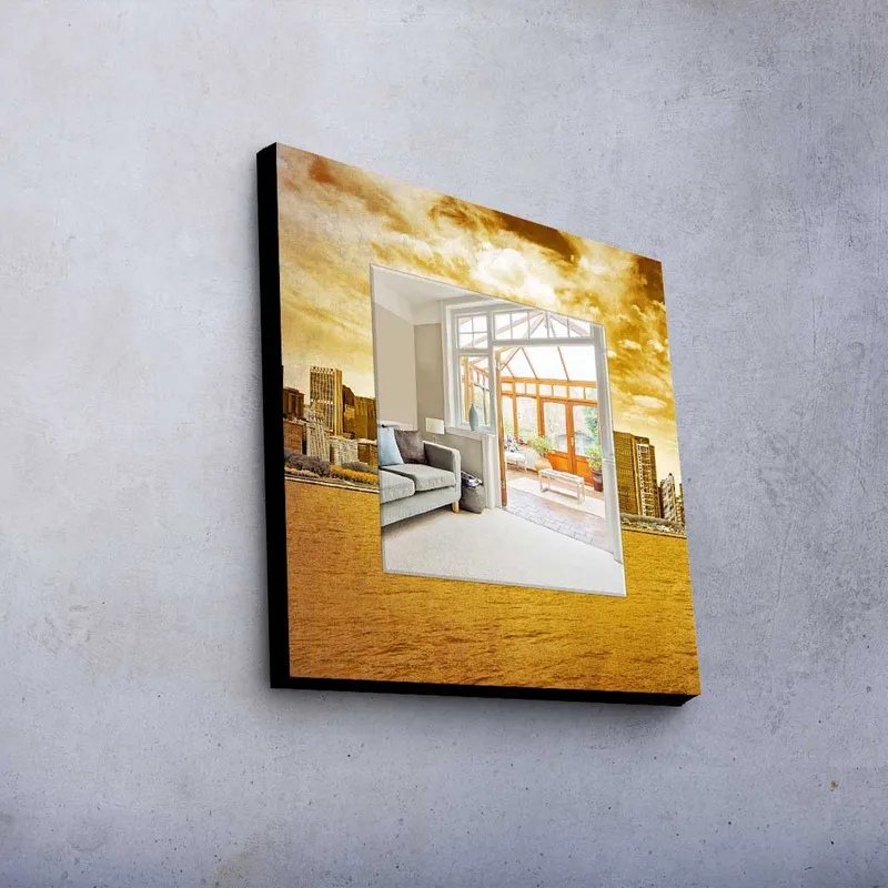 Dekorspeil 50x50 cm - Flerfarget - Interiør - Speil - Veggspeil