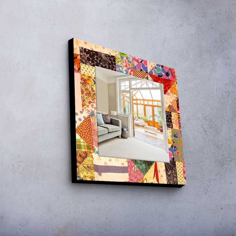Dekorspeil 50x50 cm - Flerfarget - Interiør - Speil - Veggspeil