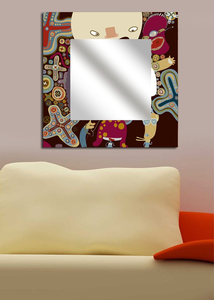 Dekorspeil Krasnaja 50x50 cm Abstract - Plexiglass/Flerfarget - Gangspeil - Veggspeil