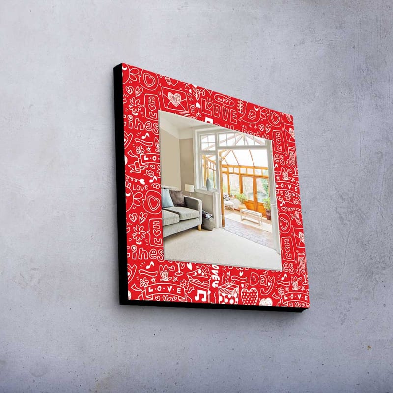 Denisova Dekorspeil 50x50 cm Christmas - Speilglass / stoff / flerfarget - Gangspeil - Veggspeil