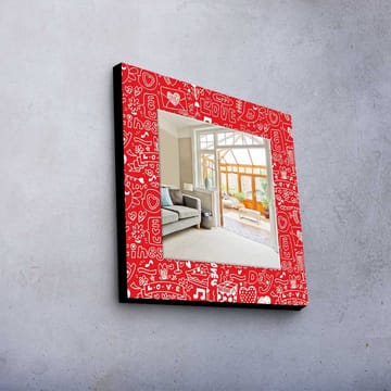 Denisova Dekorspeil 50x50 cm Christmas - Speilglass / stoff / flerfarget - Interiør - Speil - Veggspeil
