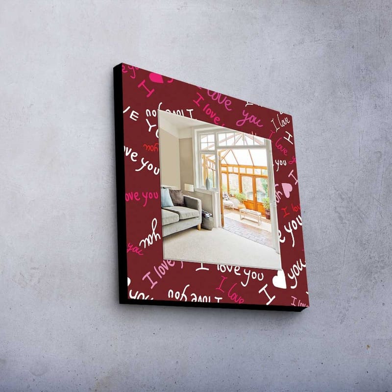 Denisova Dekorspeil 50x50 cm Christmas - Speilglass / stoff / flerfarget - Interiør - Speil - Veggspeil