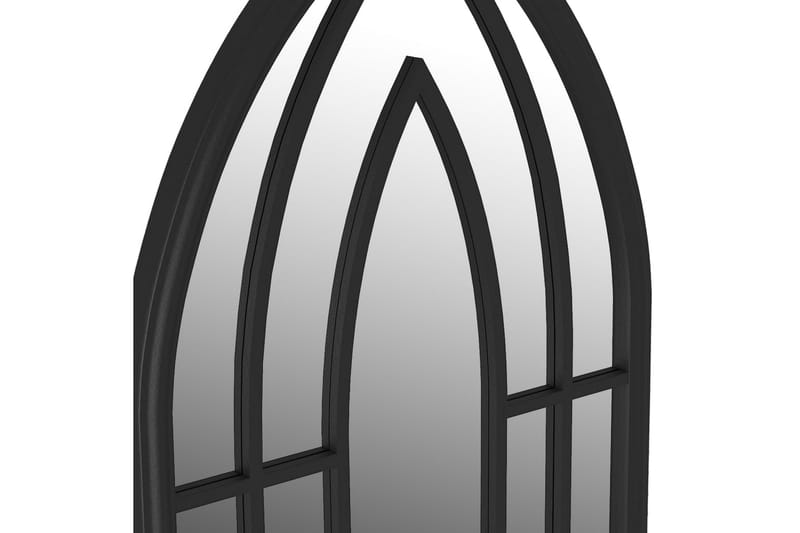 Hagespeil svart 100x45 cm for utendørs bruk jern - Svart - Gangspeil - Veggspeil