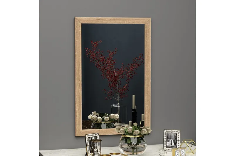 Iuydu Speil 50 cm Rektangulær - Tre/Natur - Interiør - Speil - Veggspeil