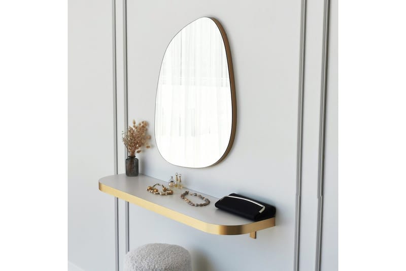 Karamea Speil 58 cm Asymmetrisk - Gull - Interiør - Speil - Veggspeil