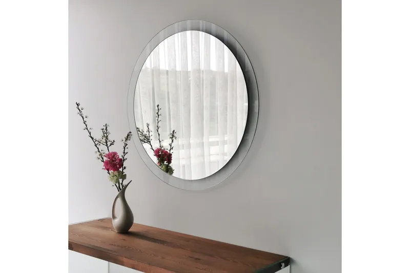 Lepinas Veggspeil Rund 65 cm, Herdet Glass