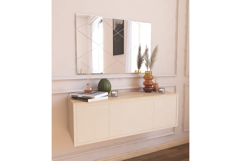 Lossa Speil 50 cm Rektangulær, Hvit