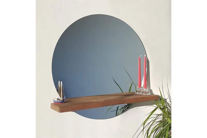 Marmol Dekorasjonsspeil 70 cm - Valnøtt - Interiør - Speil - Veggspeil