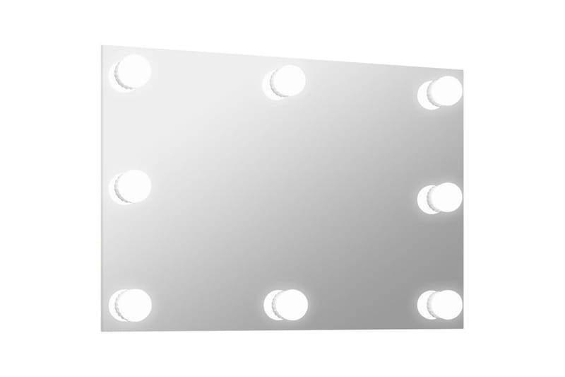 Veggspeil med LED-lys rektangulær glass - Silver - Gangspeil - Veggspeil