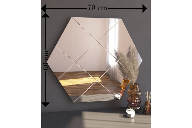 Nady Speil 70 cm Rektangulær - Hvit - Interiør - Speil - Veggspeil