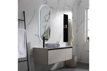 Olivia Oval LED-speil med antifog-funksjon 45x110cm Sølv - Lyfco - Interiør - Speil - Veggspeil