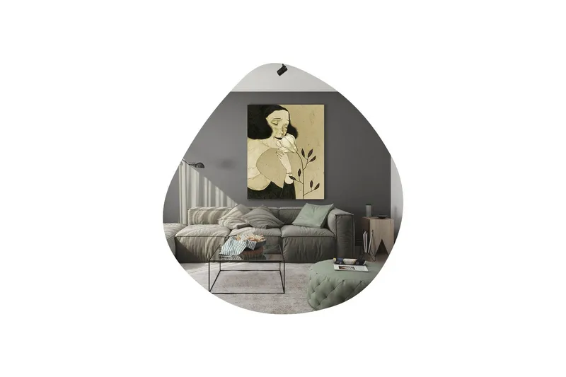 Omilo Speil 60 cm Asymmetrisk - Svart - Interiør - Speil - Veggspeil