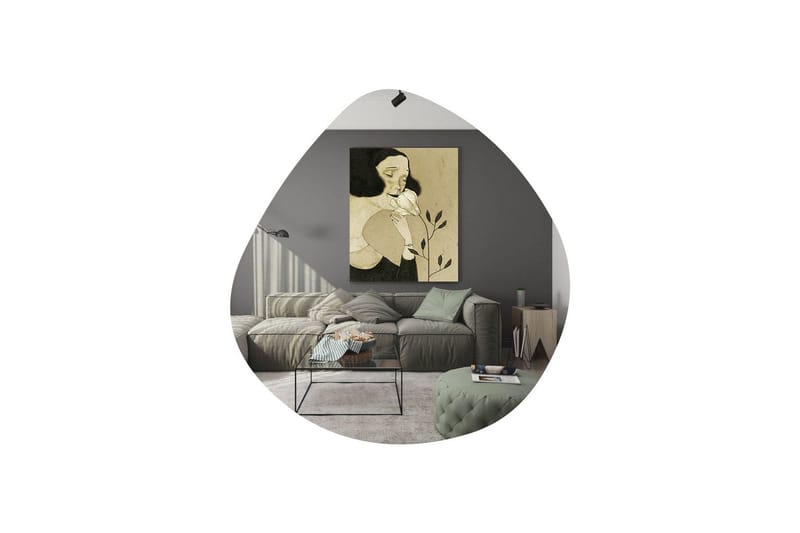 Omilo Speil 60 cm Asymmetrisk - Svart - Interiør - Speil - Veggspeil