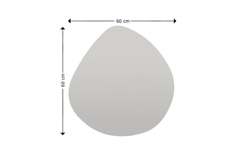Omilo Speil 60 cm Asymmetrisk - Svart - Interiør - Speil - Veggspeil
