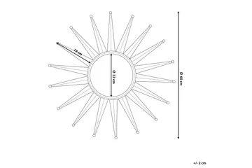 Perelli Speil 60 cm - Gull - Interiør - Speil - Veggspeil