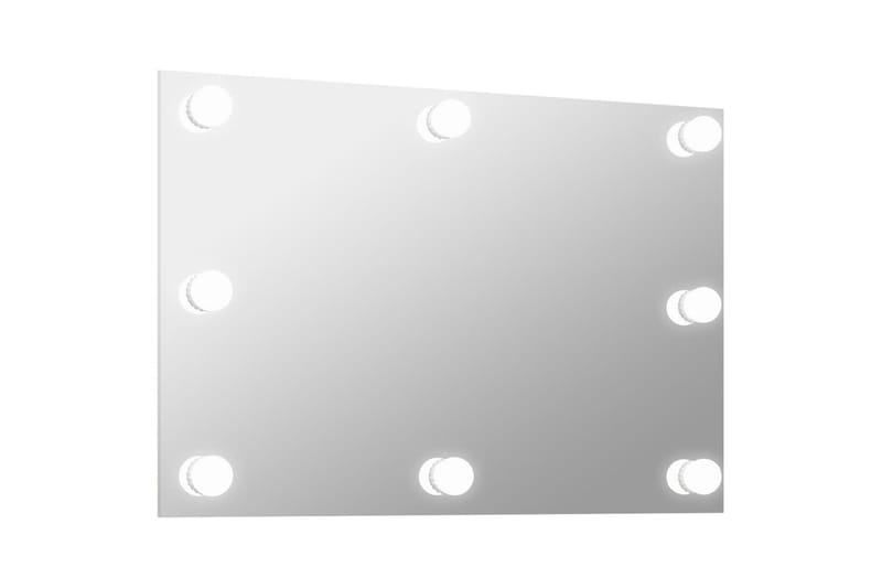 Rammeløst veggspeil med LED-lys rektangulær glass - Silver - Gangspeil - Veggspeil