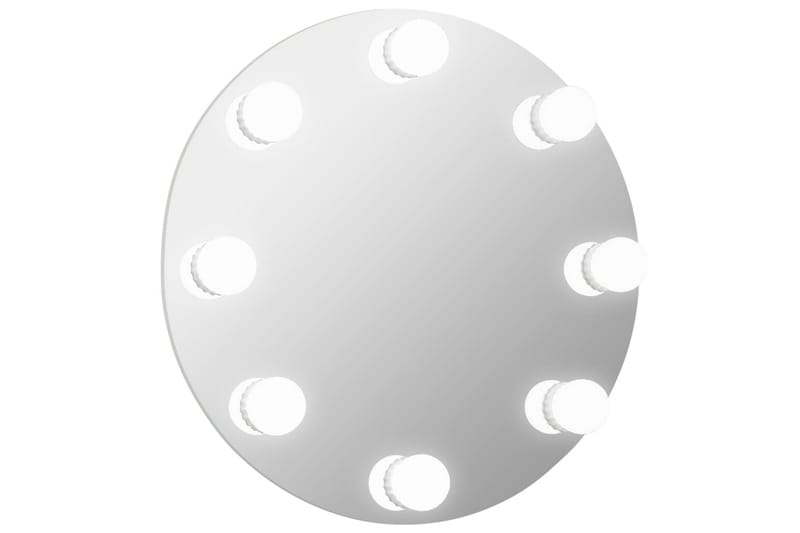 Rammeløst veggspeil med LED-lys rund glass - Silver - Gangspeil - Veggspeil