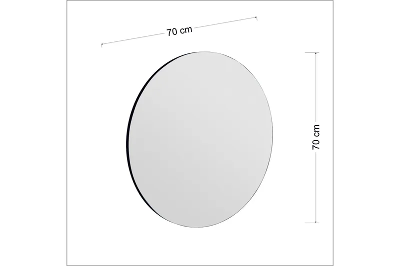 Rusan Speil 70 cm Rektangulær - Svart - Interiør - Speil - Veggspeil