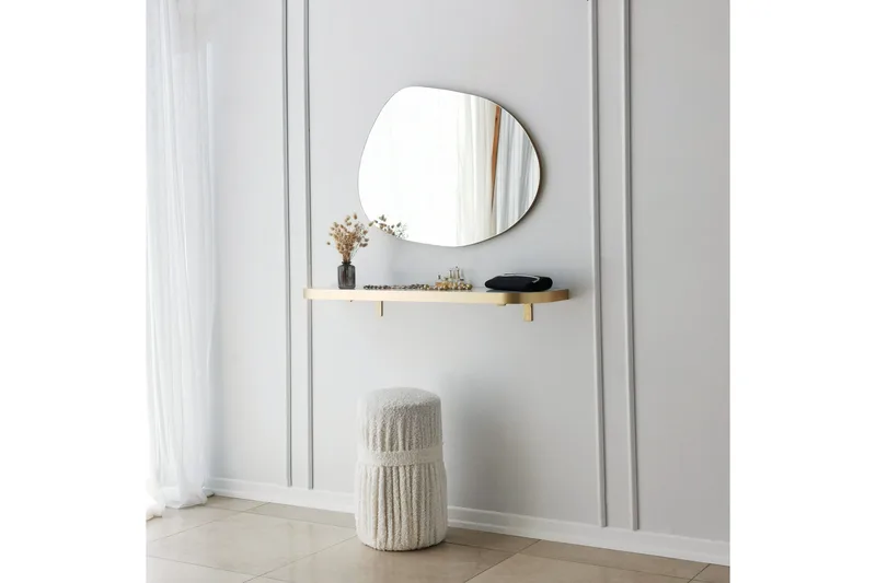 Samtens Speil 75 cm Rektangulær - Gull - Interiør - Speil - Veggspeil