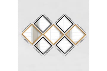 Sarata Speil - Gull/Sølv/Svart - Interiør - Speil - Veggspeil