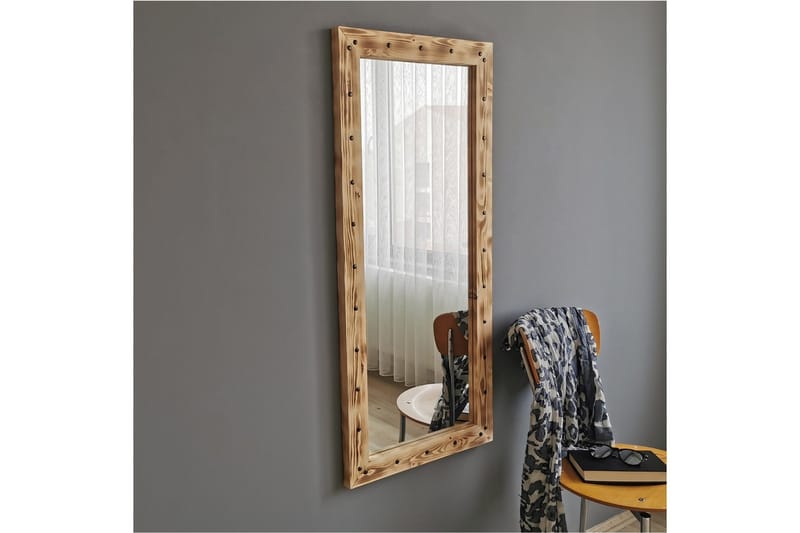 Sheritha Dekorasjonsspeil 50 cm - Valnøtt - Interiør - Speil - Veggspeil