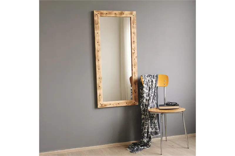 Sheritha Dekorasjonsspeil 50 cm - Valnøtt - Interiør - Speil - Veggspeil