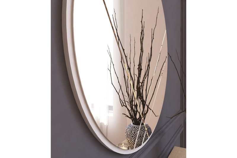 Smooth Speil 60 cm Rund - Hvit - Interiør - Speil - Veggspeil