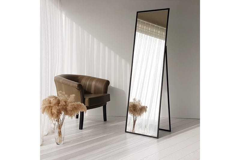 Speil 60x50 cm - Svart - Gangspeil - Helkroppsspeil - Veggspeil