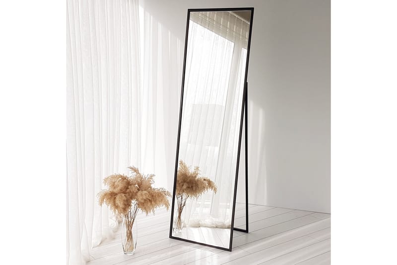 Speil 60x50 cm - Svart - Gangspeil - Helkroppsspeil - Veggspeil