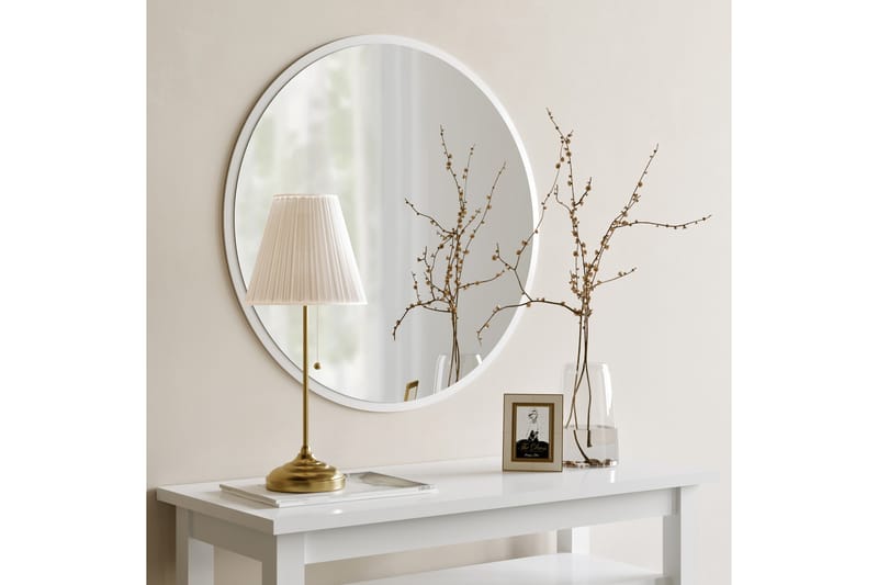 Speil 60x60 cm - Hvit - Gangspeil - Veggspeil
