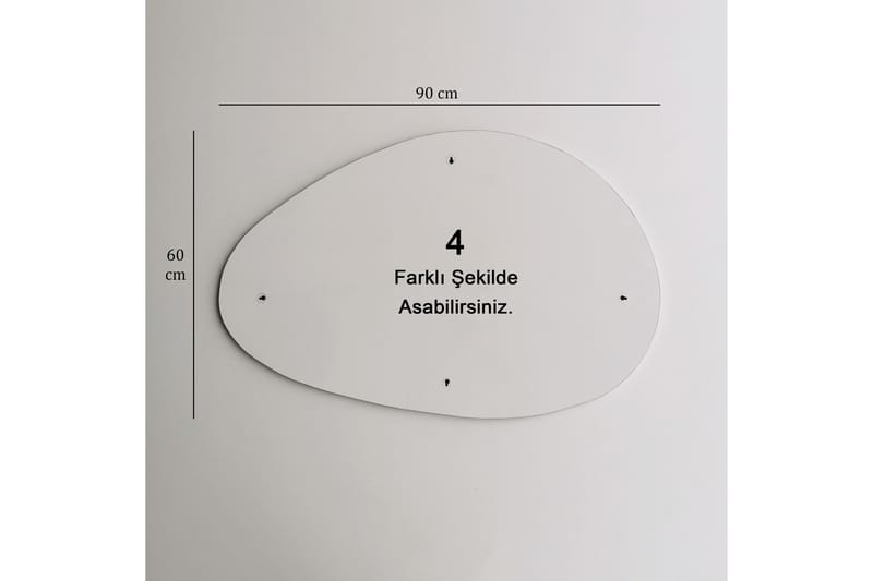 Speil 60x90 cm - Svart - Gangspeil - Veggspeil