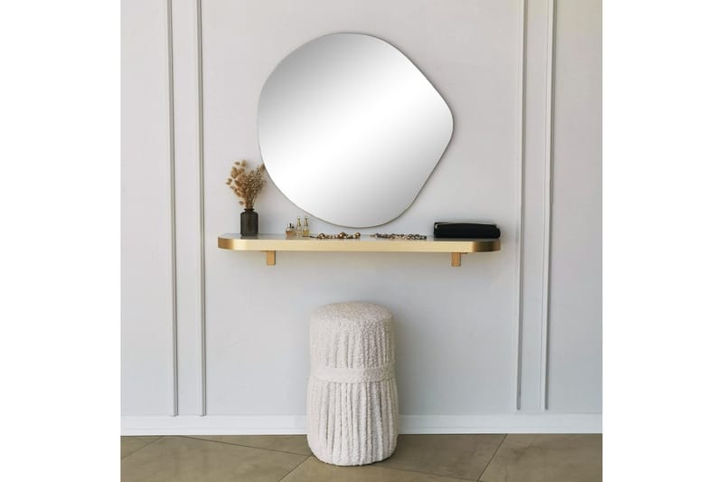 Speil Asson 67 cm Asymmetrisk - Gull - Gangspeil - Veggspeil