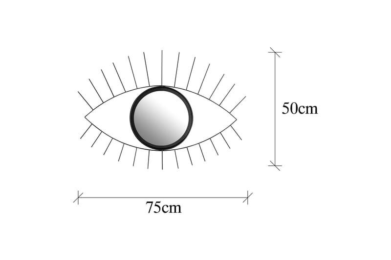 Speil Evil Eye - Svart - Gangspeil - Veggspeil