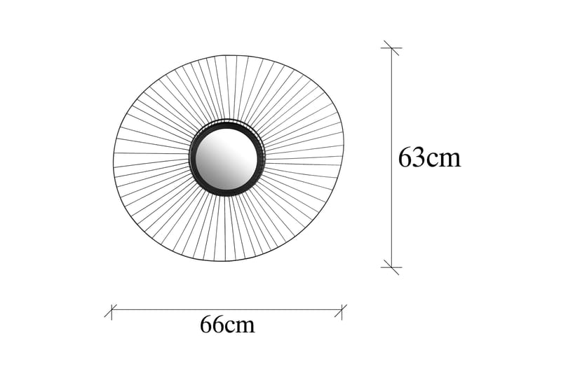 Speil Felt - Svart - Gangspeil - Veggspeil