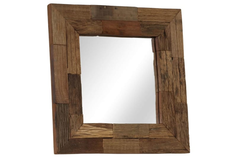 Speil gjenvunnet heltre 50x50 cm - Brun - Gangspeil - Veggspeil