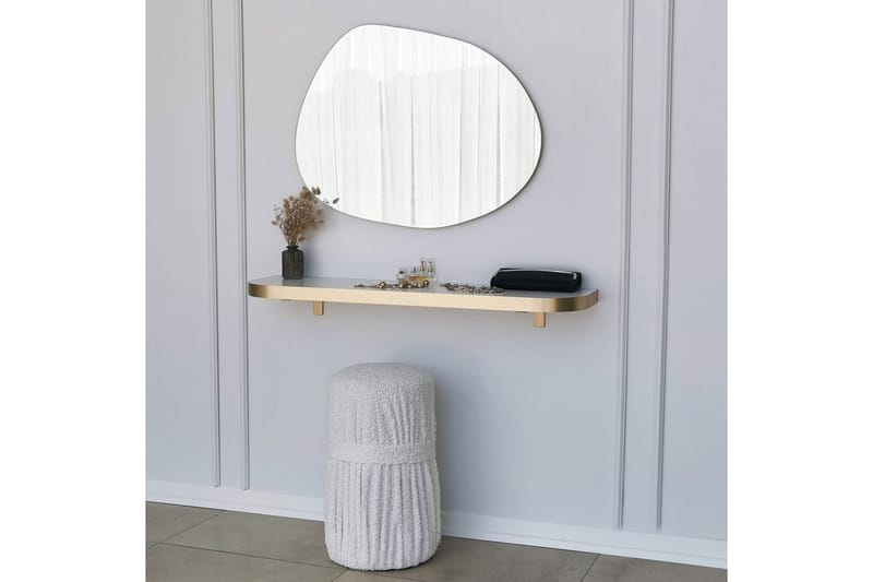 Speil Gustow 75 cm Rektangulær - Gull - Gangspeil - Veggspeil