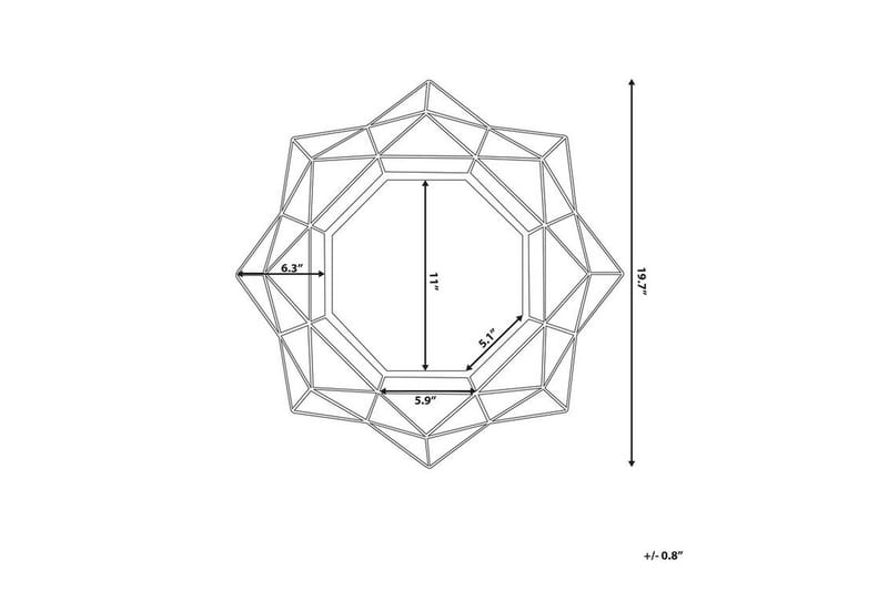 Speil Hillion 50 cm - Gull - Interiør - Speil - Veggspeil